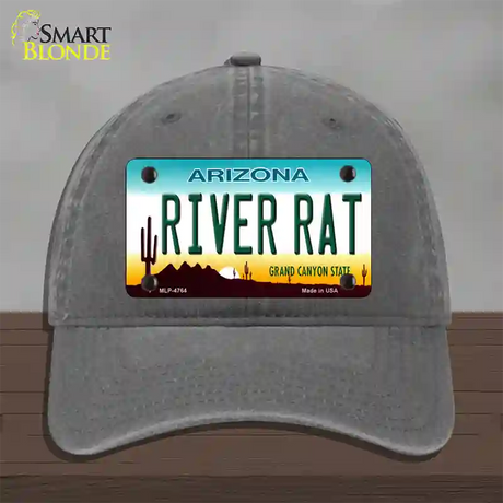 River Rat Arizona Novelty License Plate Hat Unconstructed Cotton / Charcoal