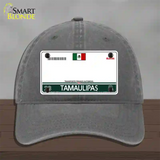Tamaulipas Mexico Blank Novelty License Plate Hat Unconstructed Cotton / Charcoal