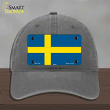 Sweden Flag Novelty License Plate Hat Unconstructed Cotton / Charcoal