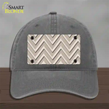 Tan Light Tan Large Chevron Novelty License Plate Hat Unconstructed Cotton / Charcoal