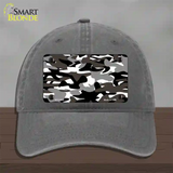 Black And White Camouflage Novelty License Plate Hat Unconstructed Cotton / Charcoal