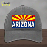 Arizona Flag White Arizona Novelty License Plate Hat Sign Unconstructed Cotton / Charcoal