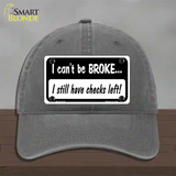 I Still Have Checks Left Novelty License Plate Hat Unconstructed Cotton / Charcoal