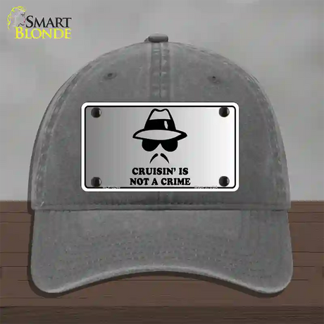 Cruisin Is Not A Crime Novelty License Plate Hat Unconstructed Cotton / Charcoal