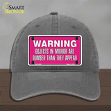 Objects In Mirror Pink Novelty License Plate Hat Unconstructed Cotton / Charcoal