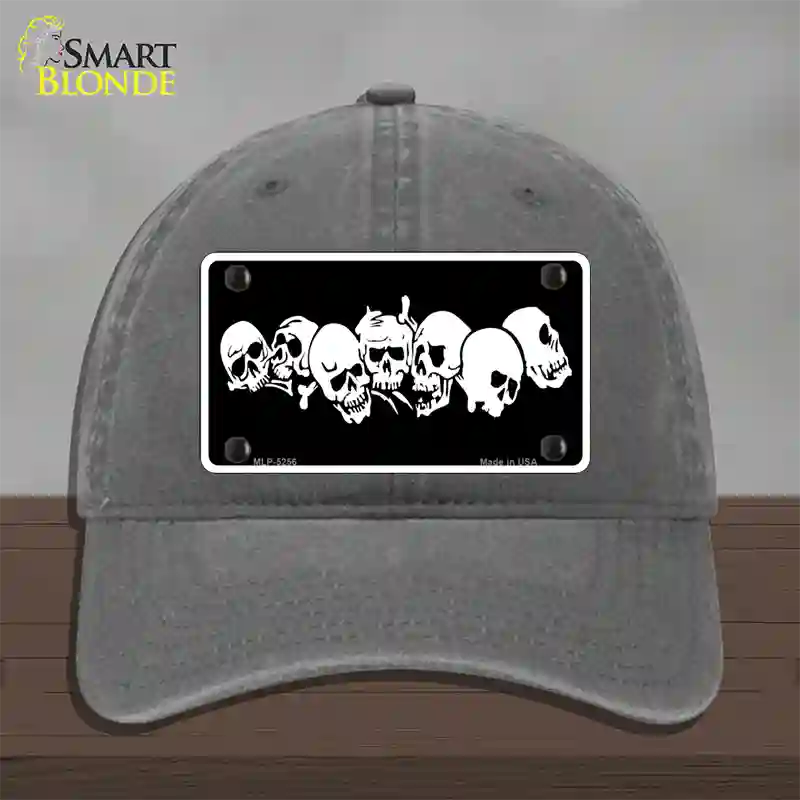 Skulls Novelty License Plate Hat Unconstructed Cotton / Charcoal