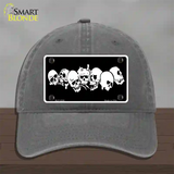 Skulls Novelty License Plate Hat Unconstructed Cotton / Charcoal