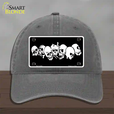 Skulls Novelty License Plate Hat Unconstructed Cotton / Charcoal