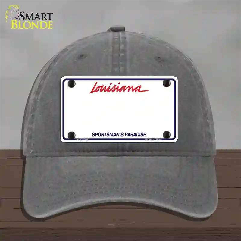 Louisiana Sportsman Blank Plate Novelty License Plate Hat Unconstructed Cotton / Charcoal