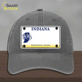 Indiana State Bicentennial Novelty License Plate Hat Unconstructed Cotton / Charcoal