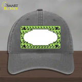 Lime Green Black Anchor Scallop Center Novelty License Plate Hat Unconstructed Cotton / Charcoal