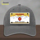 Denver Fire Fighter Novelty License Plate Hat Unconstructed Cotton / Charcoal