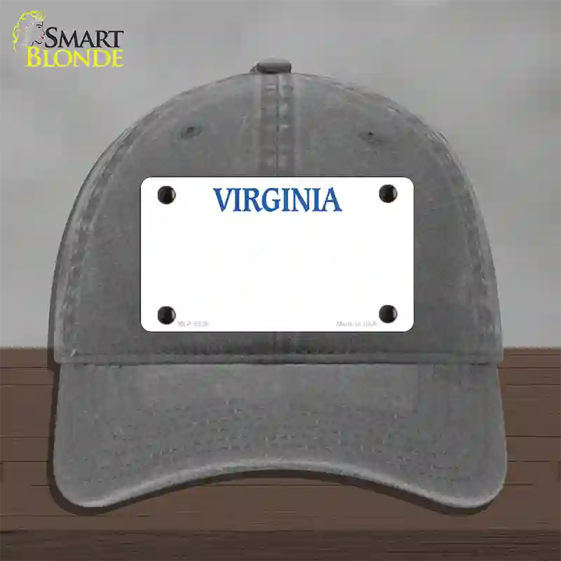 Virginia Old Dominion Blank Novelty License Plate Hat Unconstructed Cotton / Charcoal