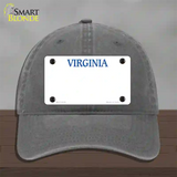 Virginia Old Dominion Blank Novelty License Plate Hat Unconstructed Cotton / Charcoal