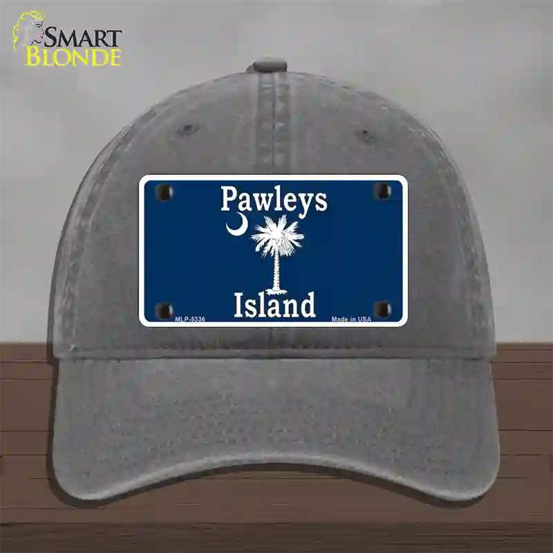 Pawleys Island Blue Novelty License Plate Hat Unconstructed Cotton / Charcoal