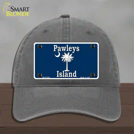 Pawleys Island Blue Novelty License Plate Hat Unconstructed Cotton / Charcoal