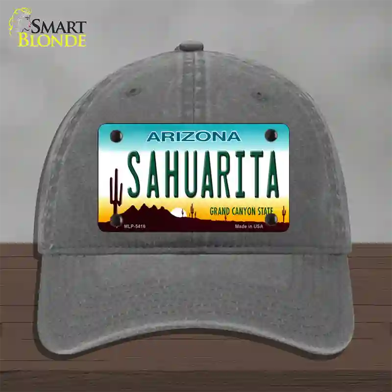 Sahuarita Arizona Novelty License Plate Hat Unconstructed Cotton / Charcoal