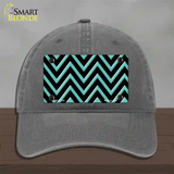 Tiffany Blue Chevron Novelty License Plate Hat Unconstructed Cotton / Charcoal