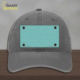 Tiffany Blue White Quatrefoil Novelty License Plate Hat Unconstructed Cotton / Charcoal
