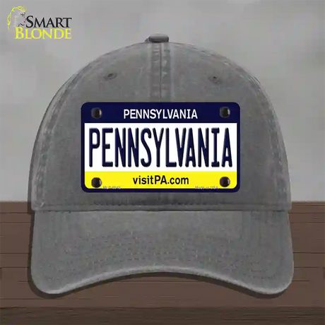 Pennsylvania State Novelty License Plate Hat Unconstructed Cotton / Charcoal