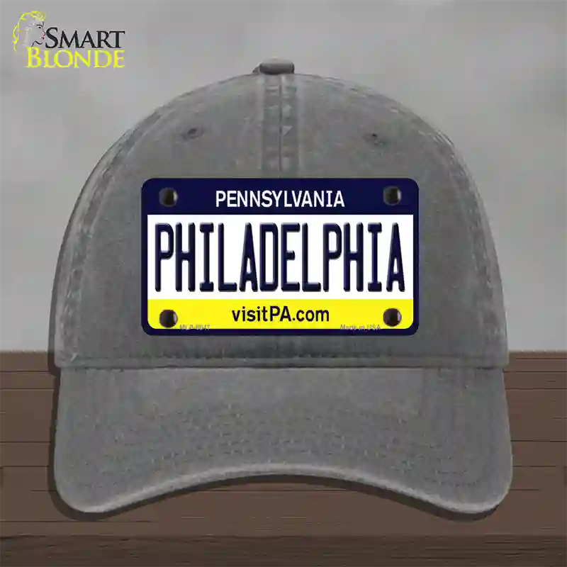 Philadelphia Pennsylvania State Novelty License Plate Hat Unconstructed Cotton / Charcoal