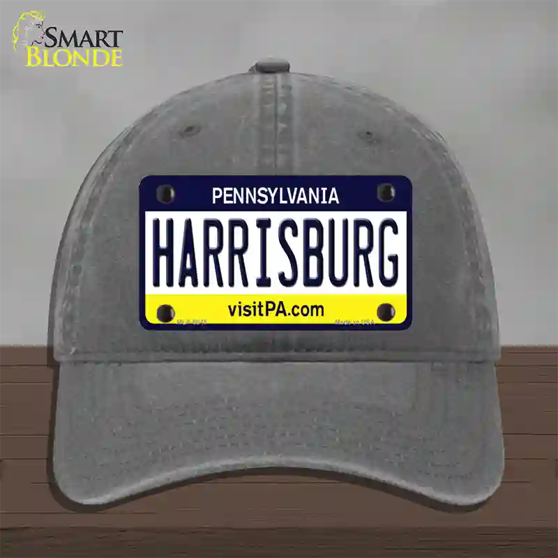 Harrisburg Pennsylvania State Novelty License Plate Hat Unconstructed Cotton / Charcoal