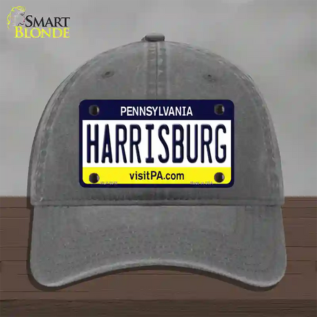 Harrisburg Pennsylvania State Novelty License Plate Hat Unconstructed Cotton / Charcoal