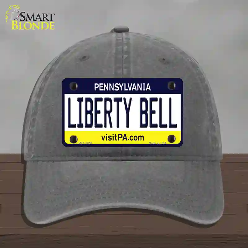 Liberty Bell Pennsylvania State Novelty License Plate Hat Unconstructed Cotton / Charcoal