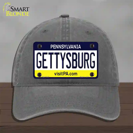 Gettysburg Pennsylvania State Novelty License Plate Hat Unconstructed Cotton / Charcoal