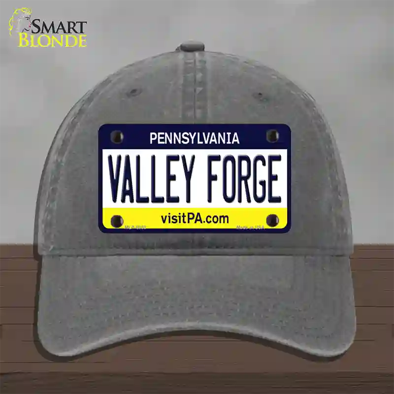 Valley Forge Pennsylvania State Novelty License Plate Hat Unconstructed Cotton / Charcoal