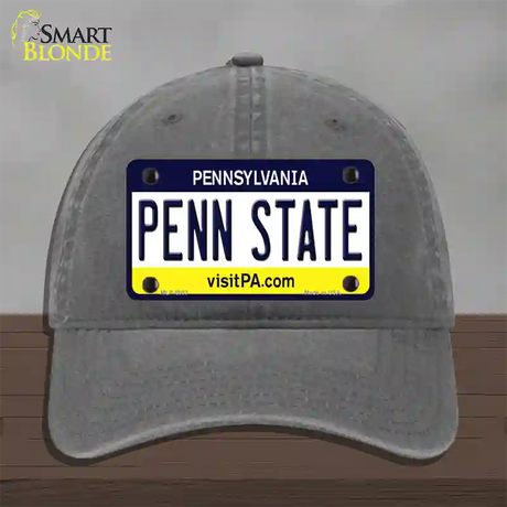Penn State Pennsylvania State Novelty License Plate Hat Unconstructed Cotton / Charcoal