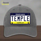 Temple Pennsylvania State Novelty License Plate Hat Unconstructed Cotton / Charcoal