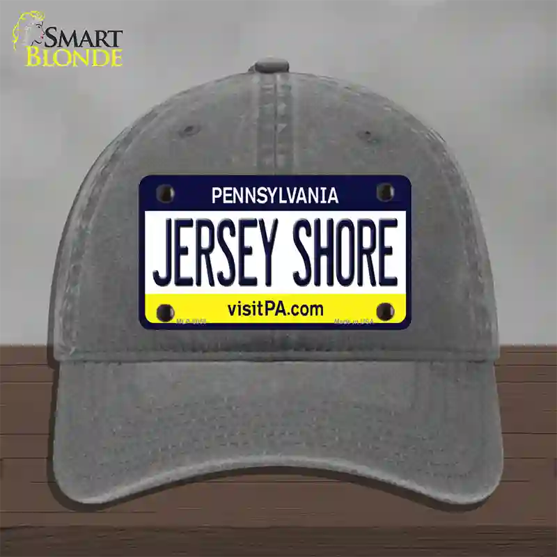 Jersey Shore Pennsylvania State Novelty License Plate Hat Unconstructed Cotton / Charcoal