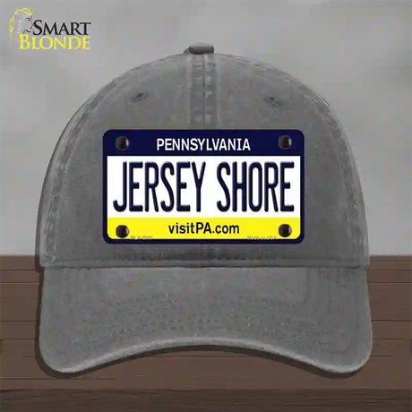 Jersey Shore Pennsylvania State Novelty License Plate Hat Unconstructed Cotton / Charcoal