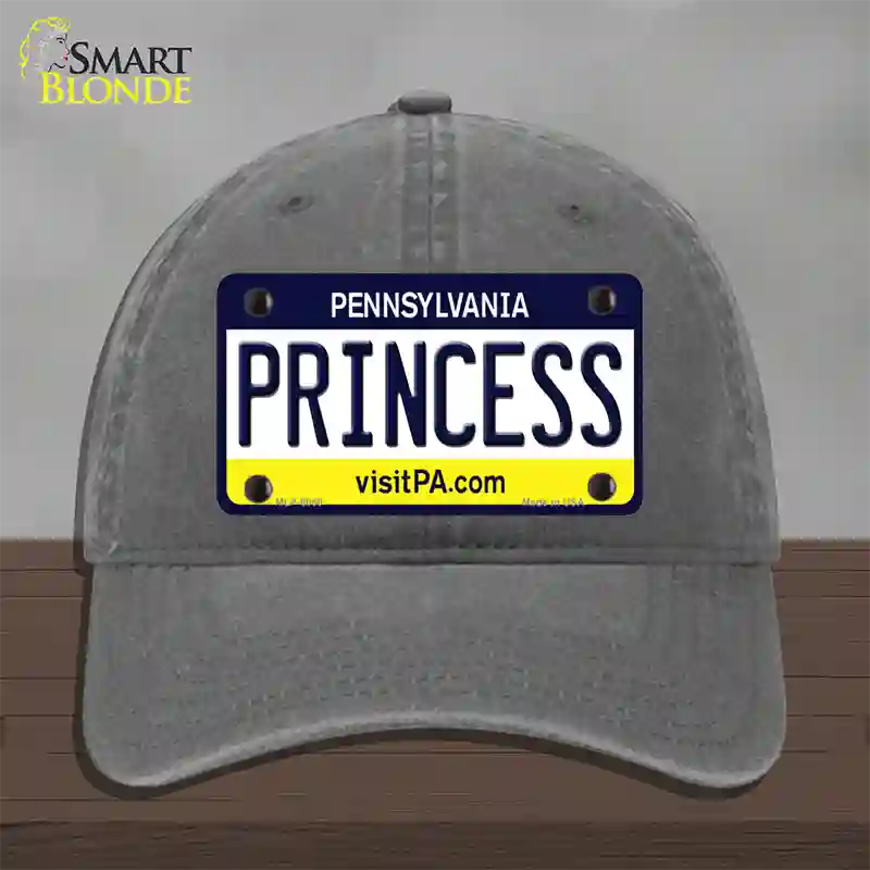 Princess Pennsylvania State Novelty License Plate Hat Unconstructed Cotton / Charcoal