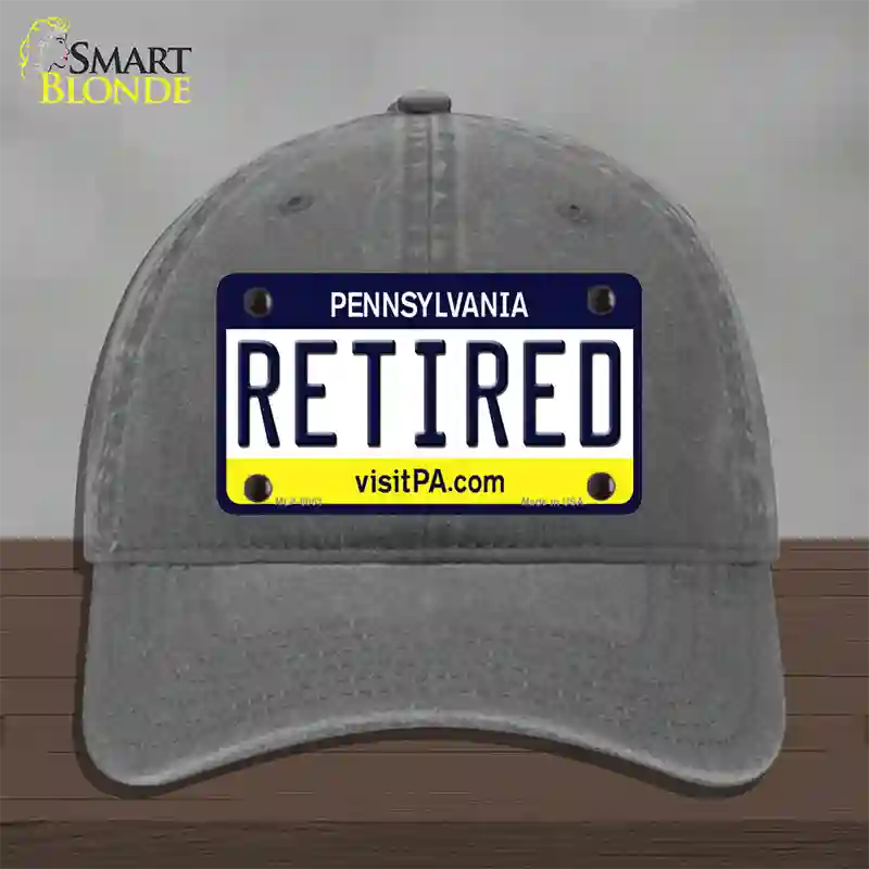 Retired Pennsylvania State Novelty License Plate Hat Unconstructed Cotton / Charcoal