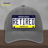 Retired Pennsylvania State Novelty License Plate Hat Unconstructed Cotton / Charcoal