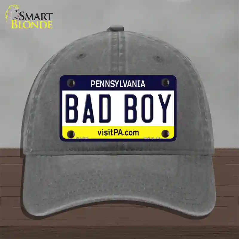 Bad Boy Pennsylvania State Novelty License Plate Hat Unconstructed Cotton / Charcoal