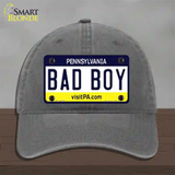 Bad Boy Pennsylvania State Novelty License Plate Hat Unconstructed Cotton / Charcoal