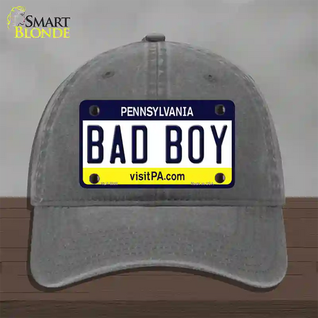 Bad Boy Pennsylvania State Novelty License Plate Hat Unconstructed Cotton / Charcoal