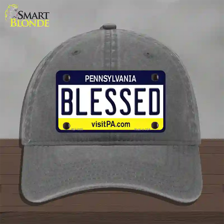 Blessed Pennsylvania State Novelty License Plate Hat Unconstructed Cotton / Charcoal
