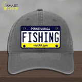 Fishing Pennsylvania State Novelty License Plate Hat Unconstructed Cotton / Charcoal