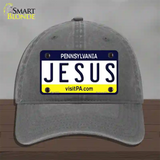 Jesus Pennsylvania State Novelty License Plate Hat Unconstructed Cotton / Charcoal