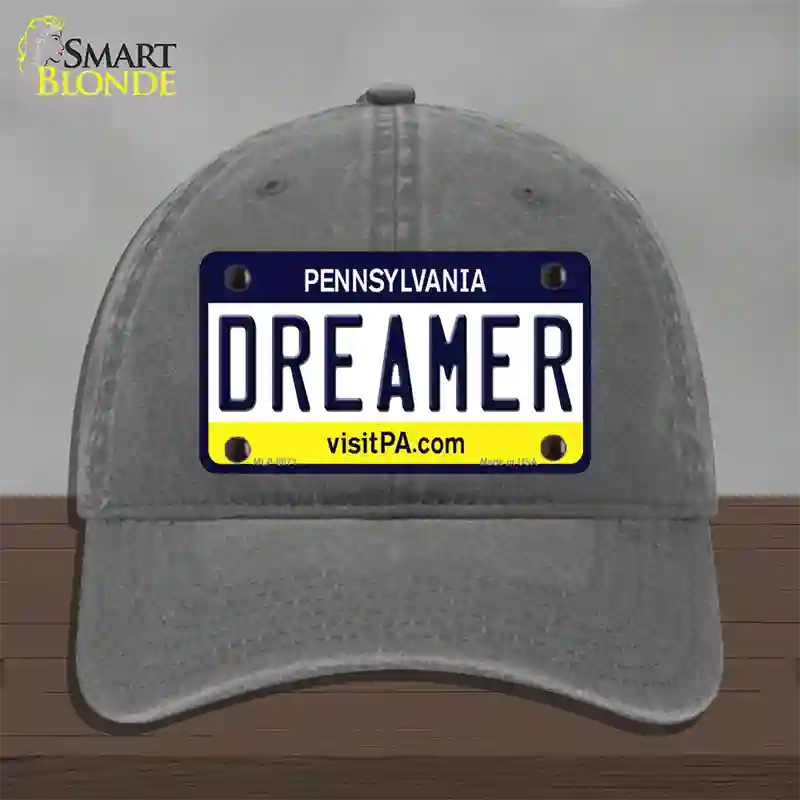 Dreamer Pennsylvania State Novelty License Plate Hat Unconstructed Cotton / Charcoal