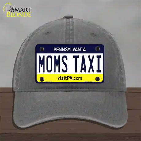 Moms Taxi Pennsylvania State Novelty License Plate Hat Unconstructed Cotton / Charcoal