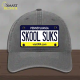 Skool Suks Pennsylvania State Novelty License Plate Hat Unconstructed Cotton / Charcoal