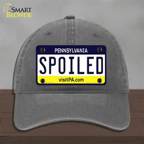 Spoiled Pennsylvania State Novelty License Plate Hat Unconstructed Cotton / Charcoal