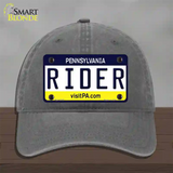 Rider Pennsylvania State Novelty License Plate Hat Unconstructed Cotton / Charcoal