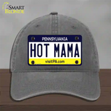Hot Mama Pennsylvania State Novelty License Plate Hat Unconstructed Cotton / Charcoal