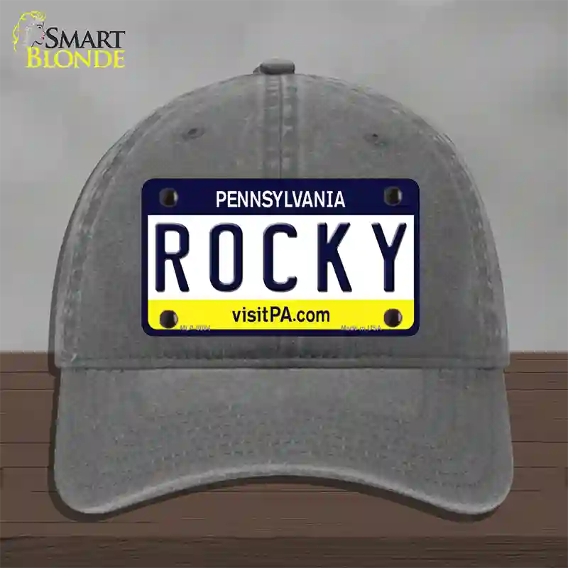 Rocky Pennsylvania State Novelty License Plate Hat Unconstructed Cotton / Charcoal